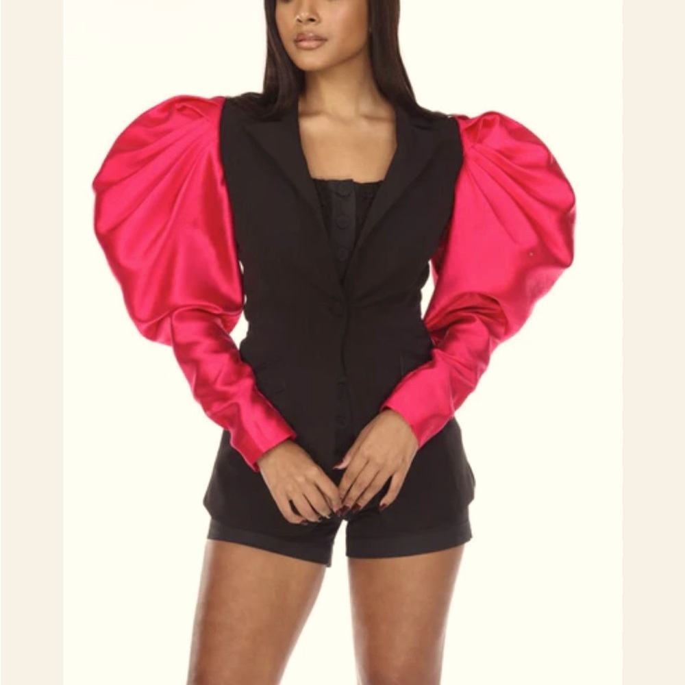 TwoTwin Style Blazer with Puffy Sleeves